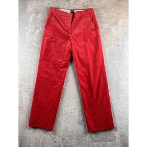 J Crew Kate straight-leg pant in Stretch Velvet Red Size 2
